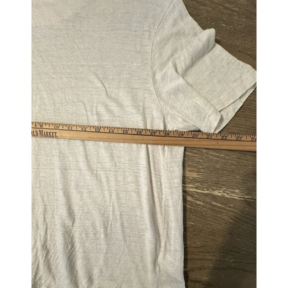 Ted Baker London Flinlo Crew Neck Linen T-shirt Men's Size 5 Ivory Tee XL - Picture 3 of 8